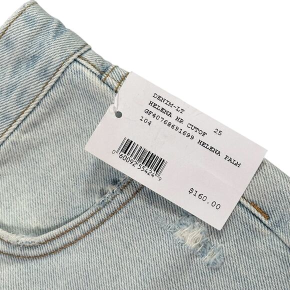 Grlfrnd Women's Helena High Rise Cut Off Denim Shorts Size 25 - Picture 4 of 8